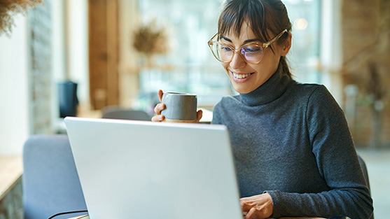 Tax Professional working on Laptop from home